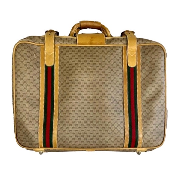 K GUCCI Sherry Line Micro Guccissima Canvas and Leather Suitcase - Picture 2 of 16